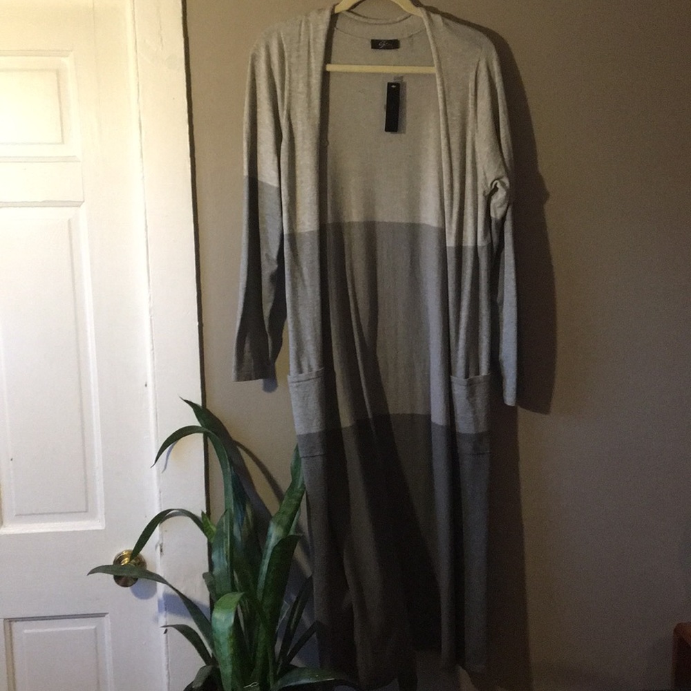 Gray Toned Duster Cardigan
